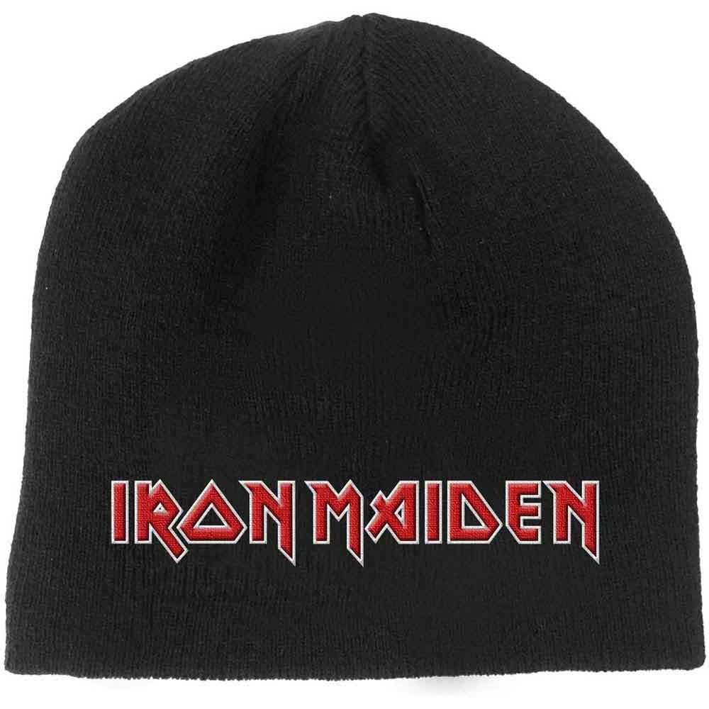 iron-maiden-logo-bonnet-noir-brod image 1