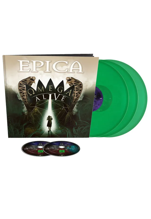 epica-omega-alive-earbook-vinyle-vert-clair image 1