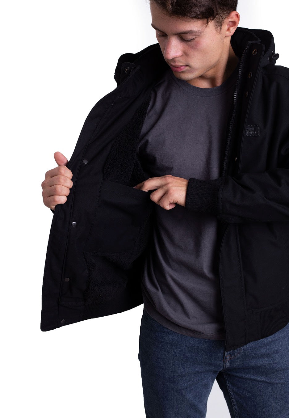 vintage-industries-hudson-black-veste-noire-hiver-homme image 8