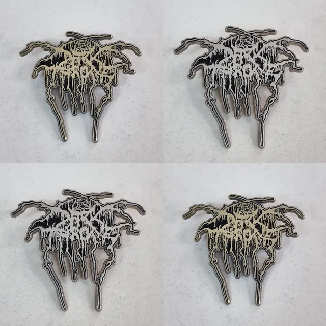darkthrone-logo-pin-mail-antique-brass-black-metal image 1