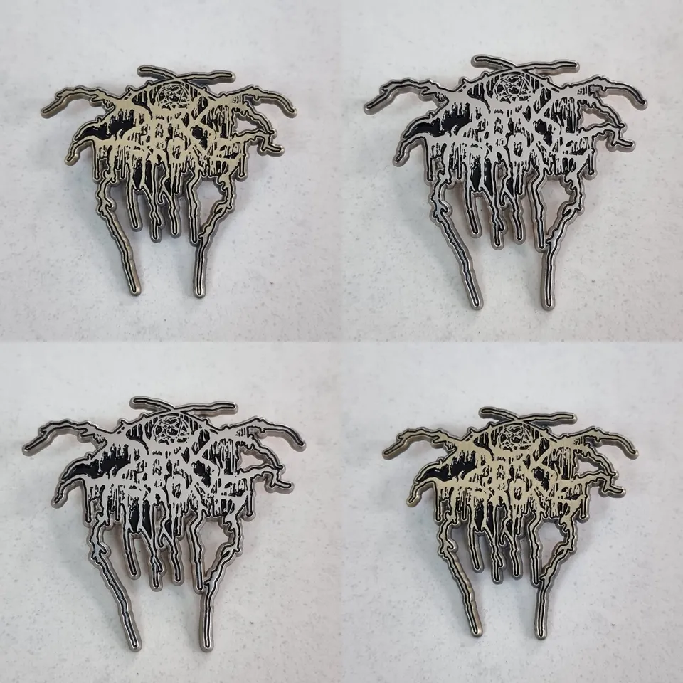 darkthrone-logo-pin-mail-antique-brass-black-metal image 1