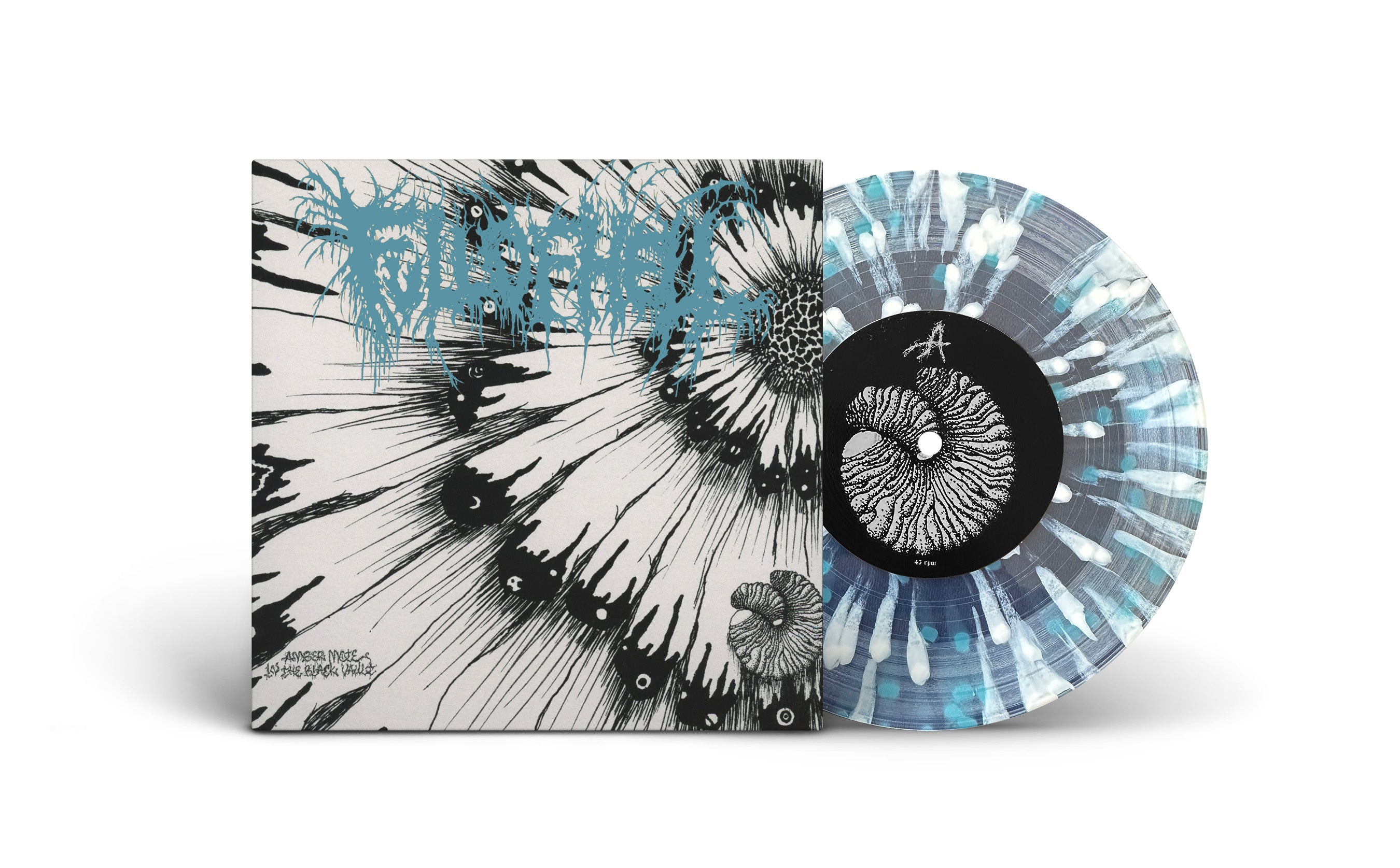 full-of-hell-amber-mote-in-the-black-vault-vinyle-7-split-noir-bleu image 4