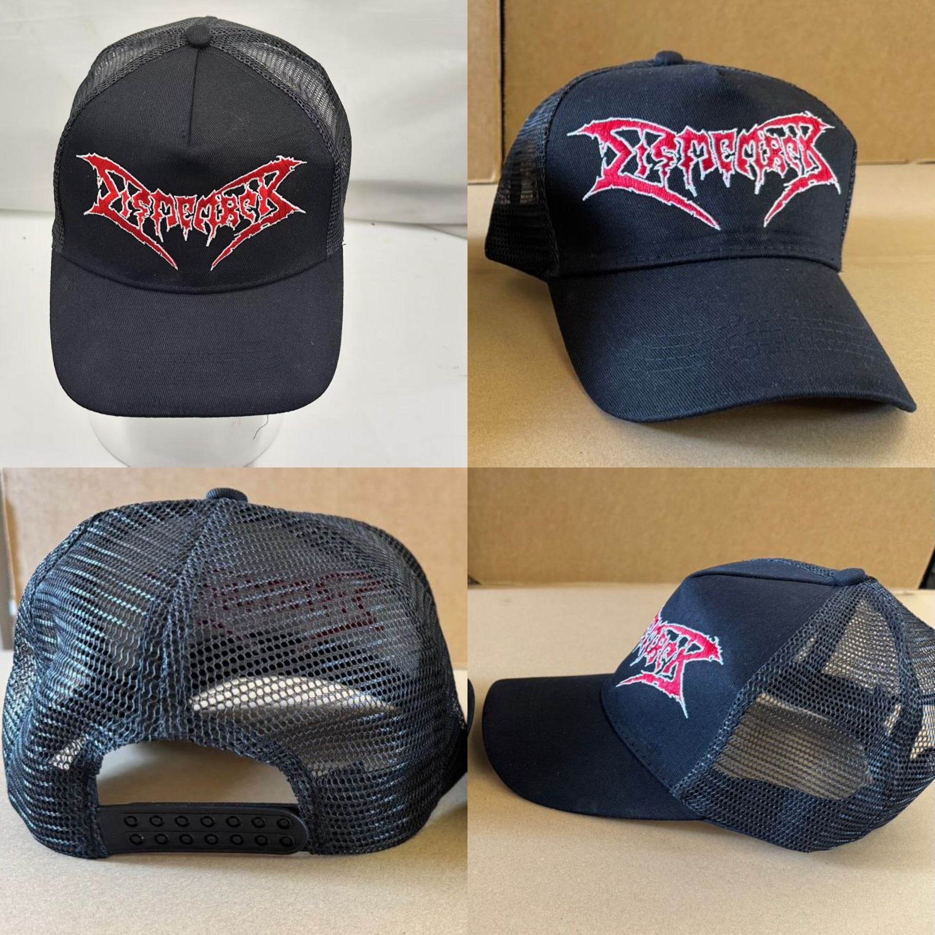 dismember-logo-casquette-trucker-rouge-brod-e image 2