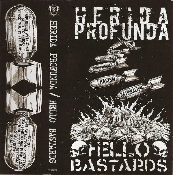 783punx-tapes-herida-profunda-hello-bastards-split-cassette-rouge image 1