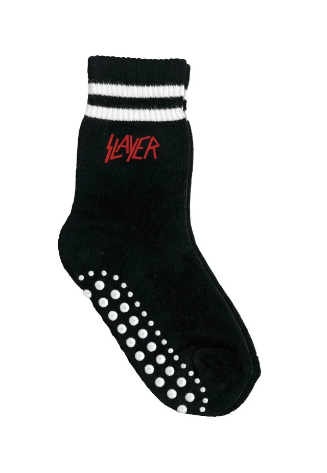 slayer-logo-kids-chaussettes-noires-coton-thrash-metal image 1