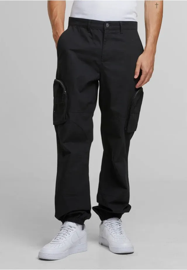 urban-classics-ripstop-loose-fit-cargo-pantalon-noir-coton image 1