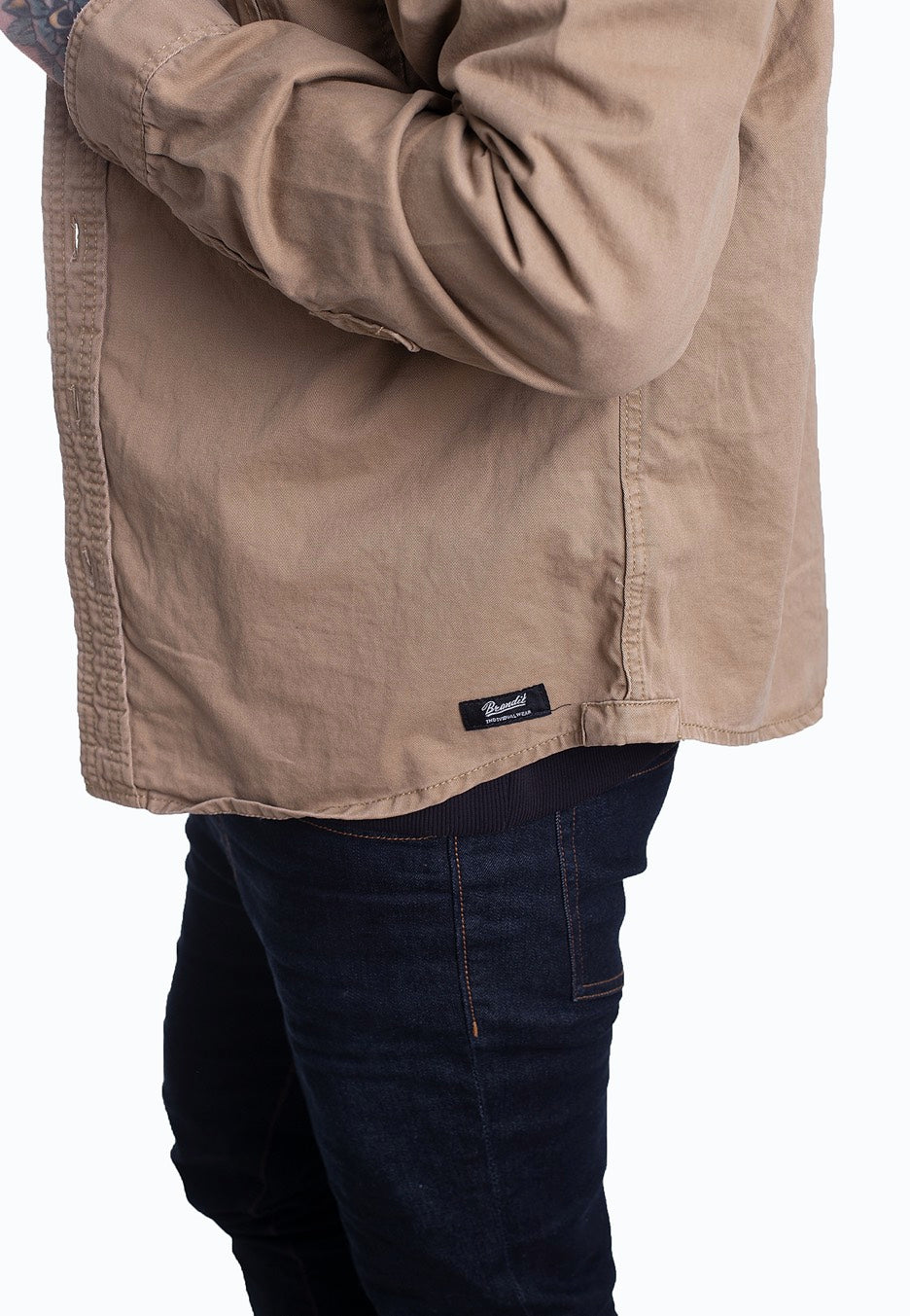 brandit-vintage-shirt-chemise-camel-homme-manches-longues-coton image 3