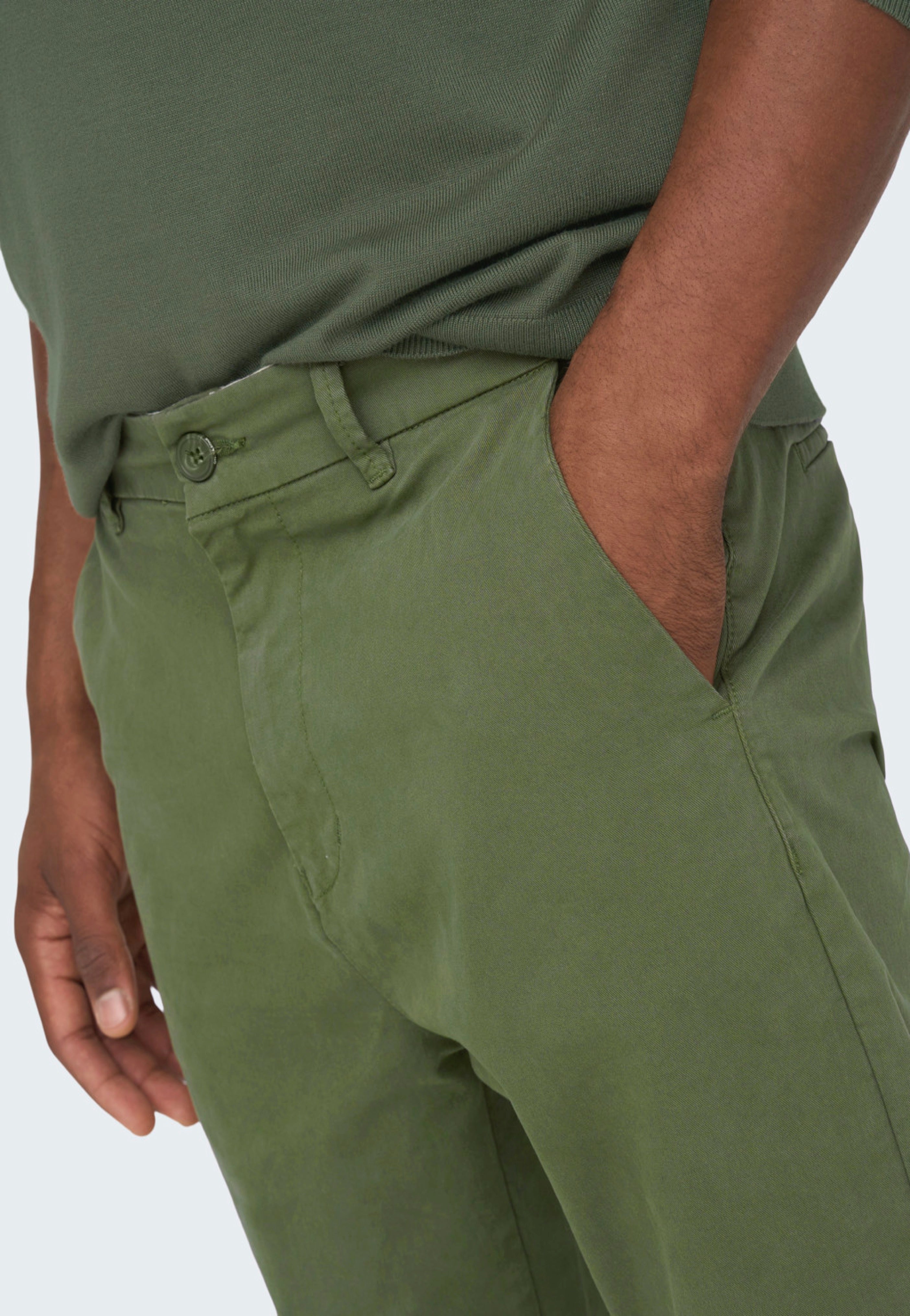 only-sons-kent-cropped-pantalon-chino-vert-moss image 2