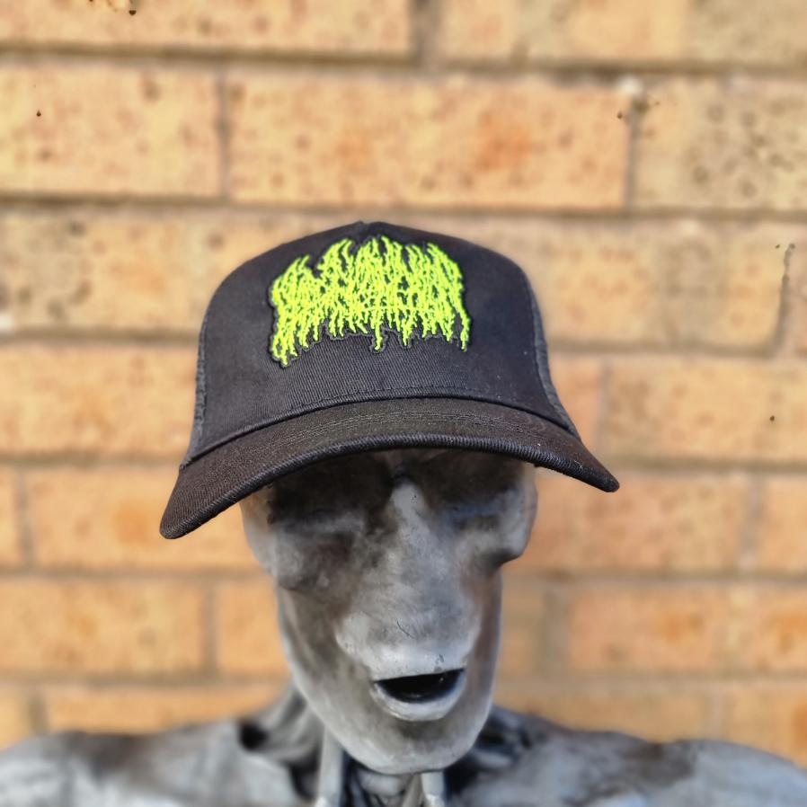 blood-incantation-logo-casquette-trucker-phosphorescente-jaune image 1