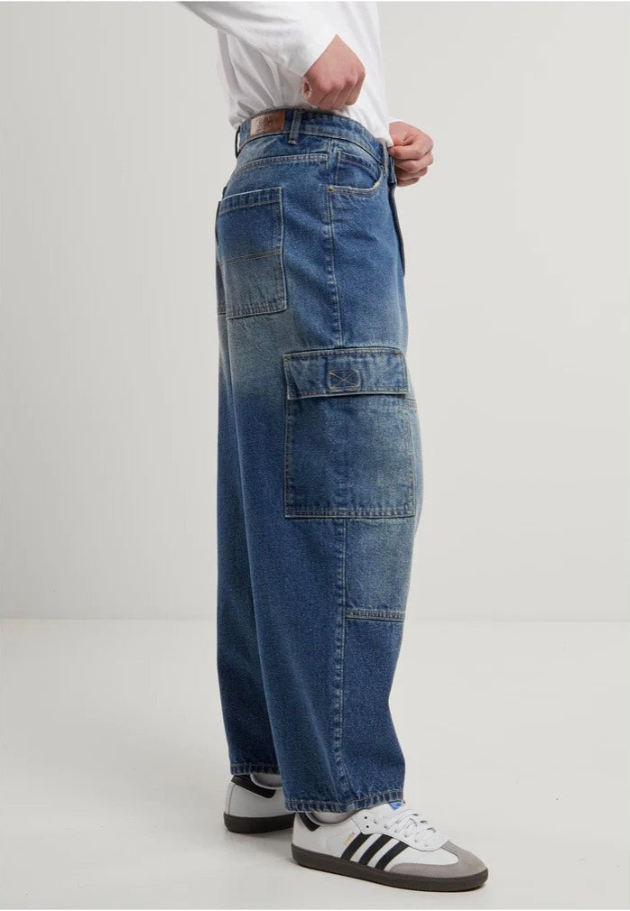 urban-classics-tapered-heavy-ounce-baggy-jean-dirty-washed-bleu image 5
