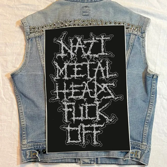 783punx-nazi-metalheads-fuck-off-backpatch-gris-sur-noir image 1