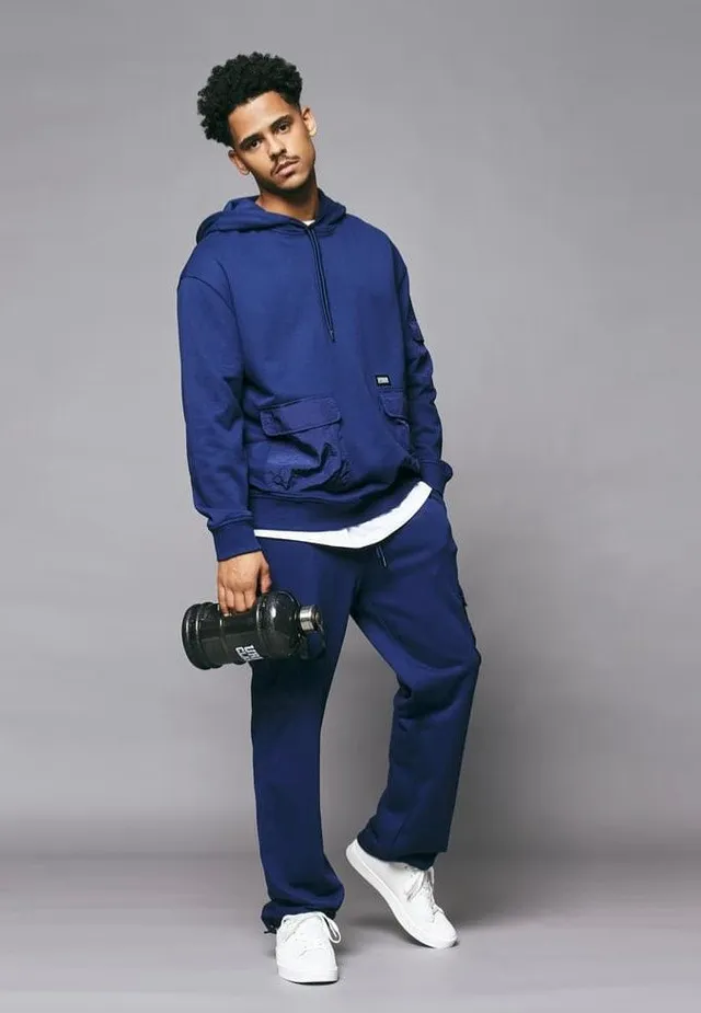 urban-classics-commuter-darkblue-hoodie-bleu-homme image 1