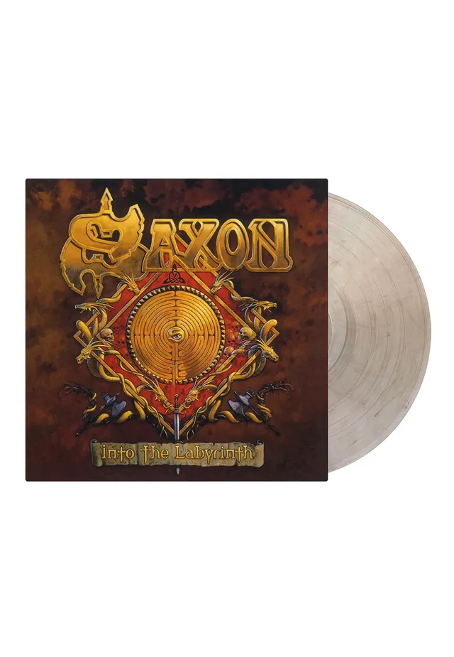 saxon-into-the-labyrinth-vinyle-marbr-crystal-clear-noir image 1