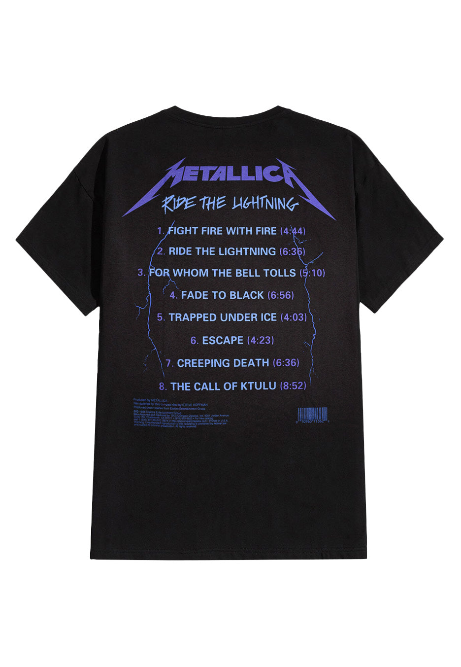 metallica-ride-the-lightning-tracks-t-shirt-noir image 2