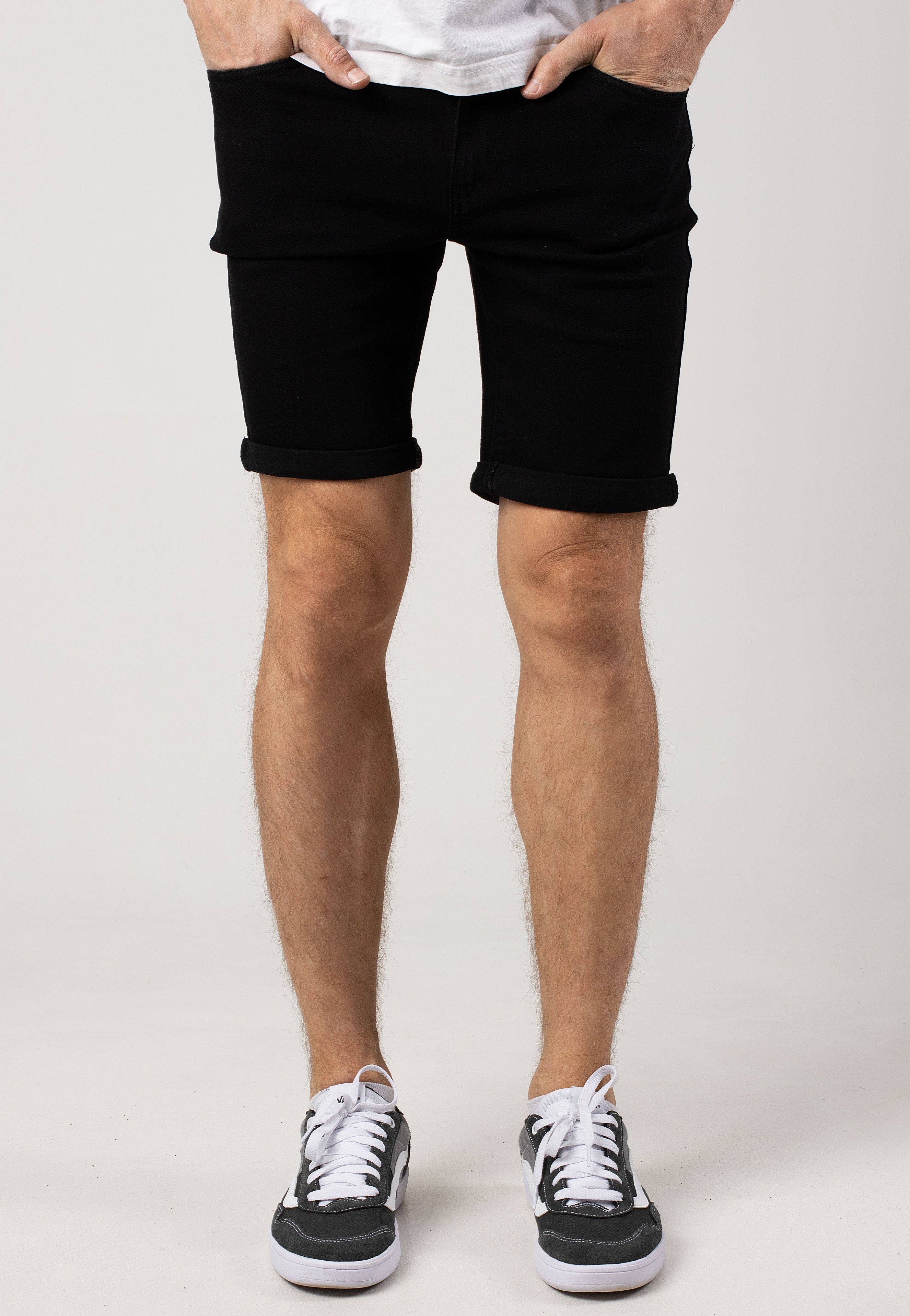 only-sons-ply-black-denim-short-homme-noir-slim-fit image 1