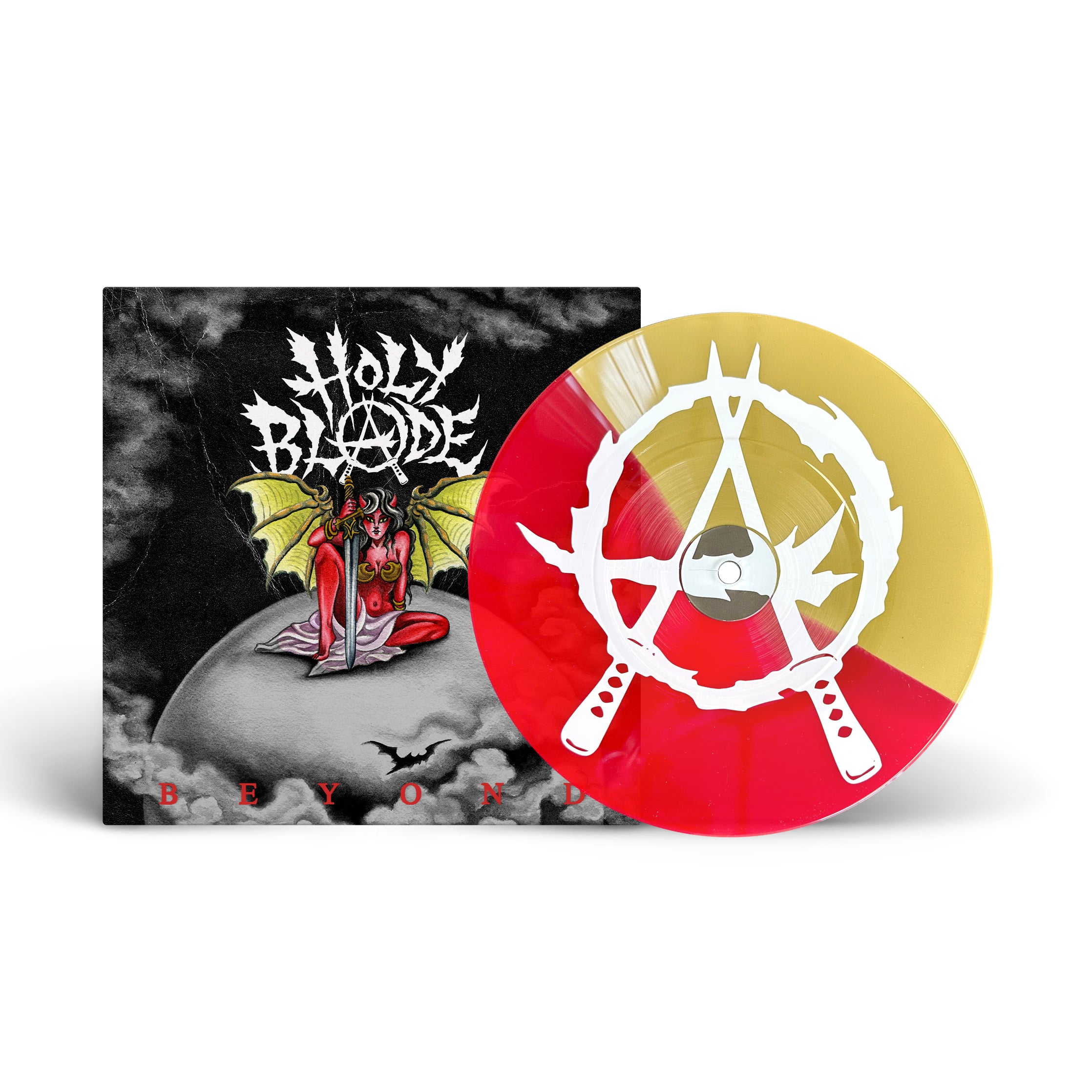 holy-blade-beyond-vinyle-7-split-orange-noir image 4
