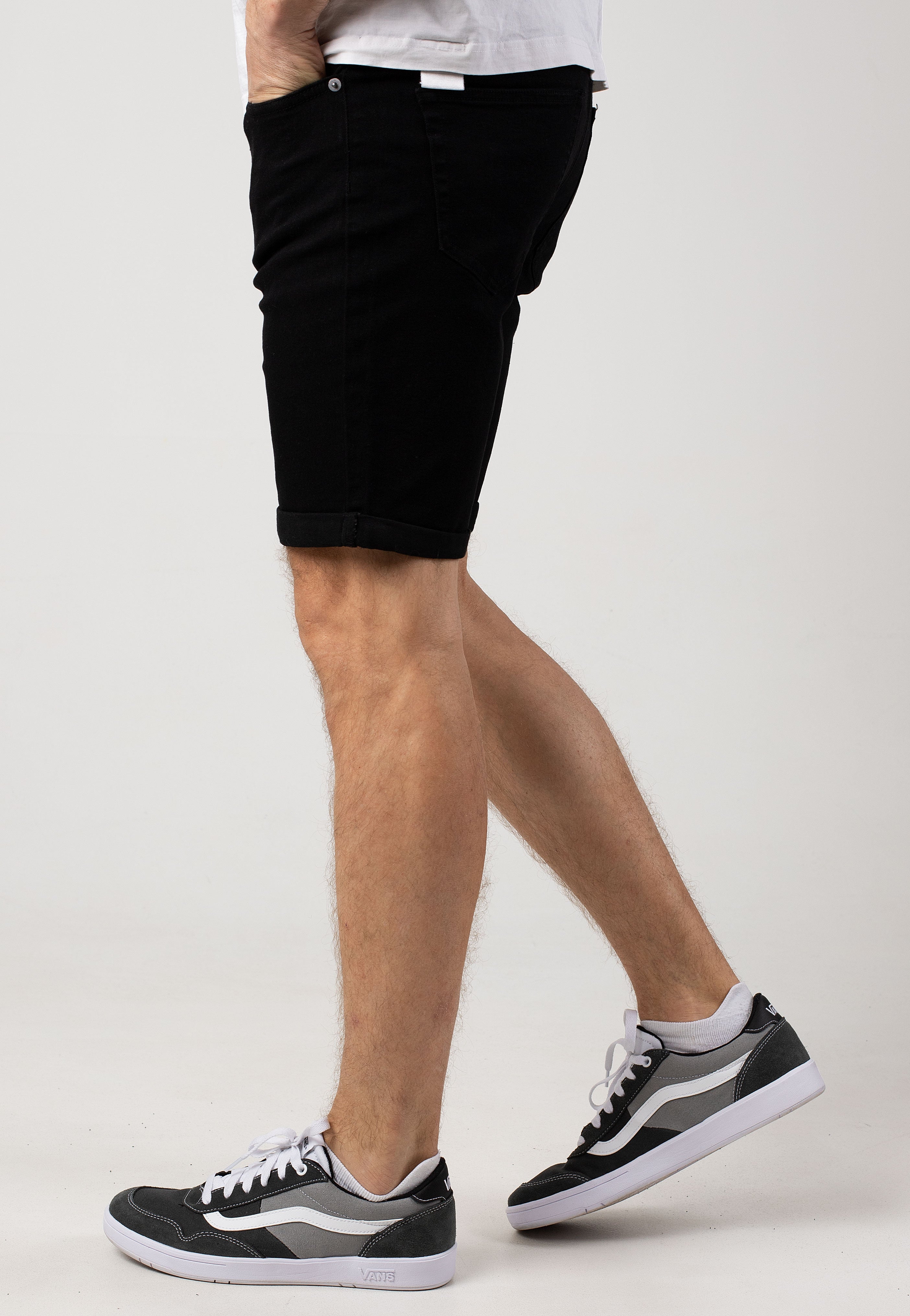 only-sons-ply-black-denim-short-homme-noir-slim-fit image 2