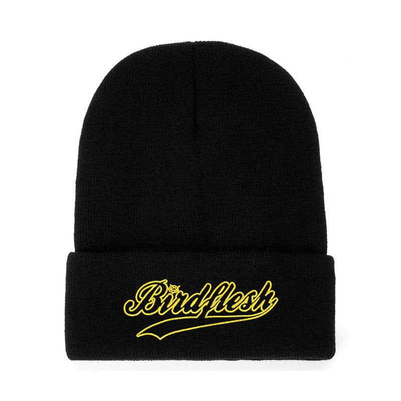 birdflesh-logo-beanie-bonnet-brod-noir image 1