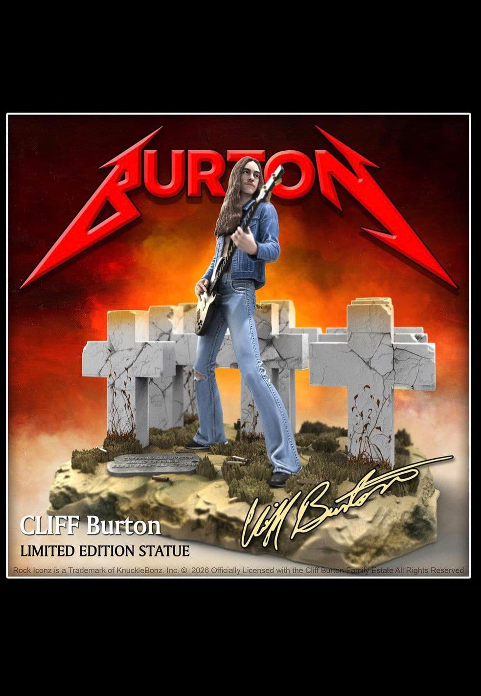 metallica-rock-iconz-cliff-burton-iii-statue-r-sine-taille-unique image 1
