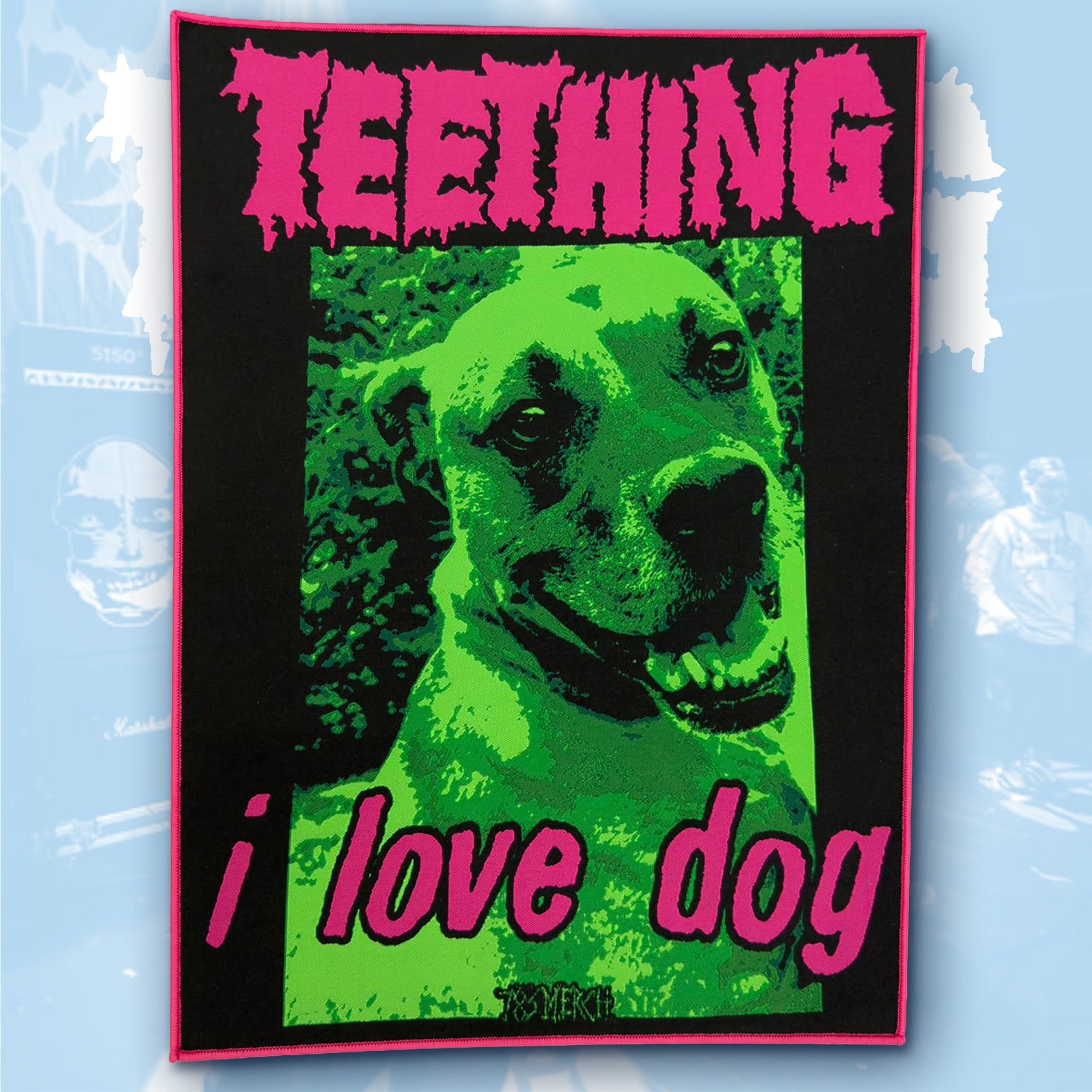 783punx-backpatch-teething-i-love-dog-cusson-dos-tiss-bordure-noire image 4