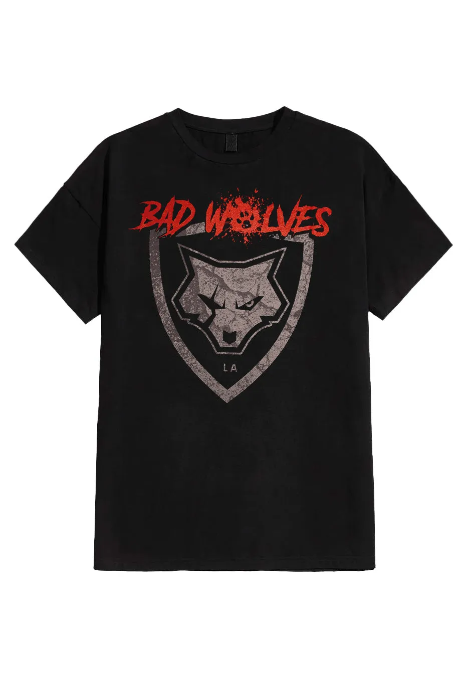 bad-wolves-paw-logo-shield-t-shirt-noir-homme-metalcore image 1