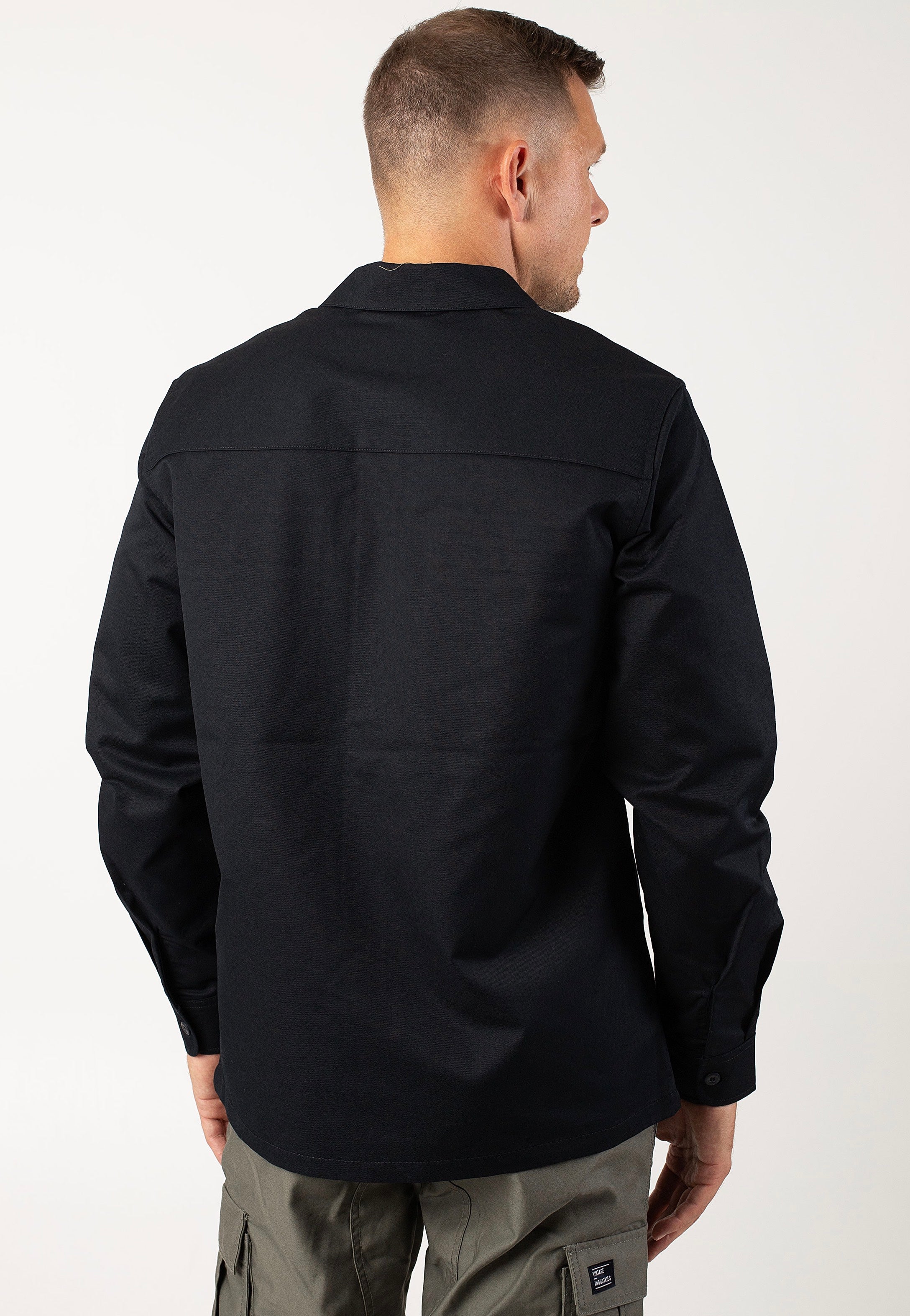 vintage-industries-harris-black-chemise-homme-noir-m-coton image 3