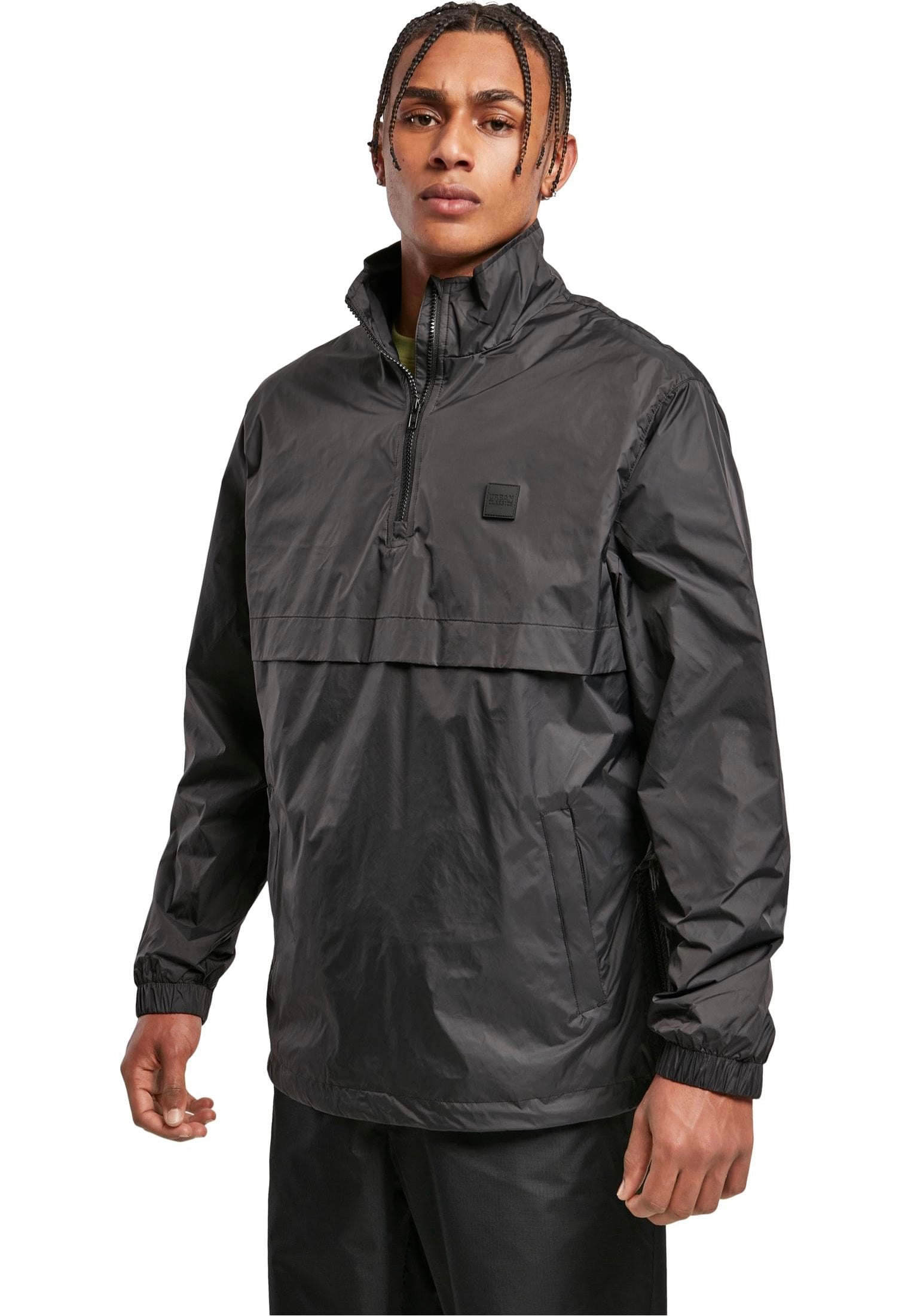 urban-classics-stand-up-collar-veste-noire-homme-pull-over image 1