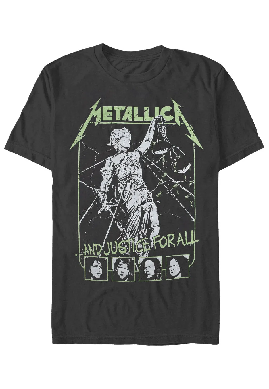 metallica-justice-faces-charcoal-t-shirt-gris-s-xxl image 1