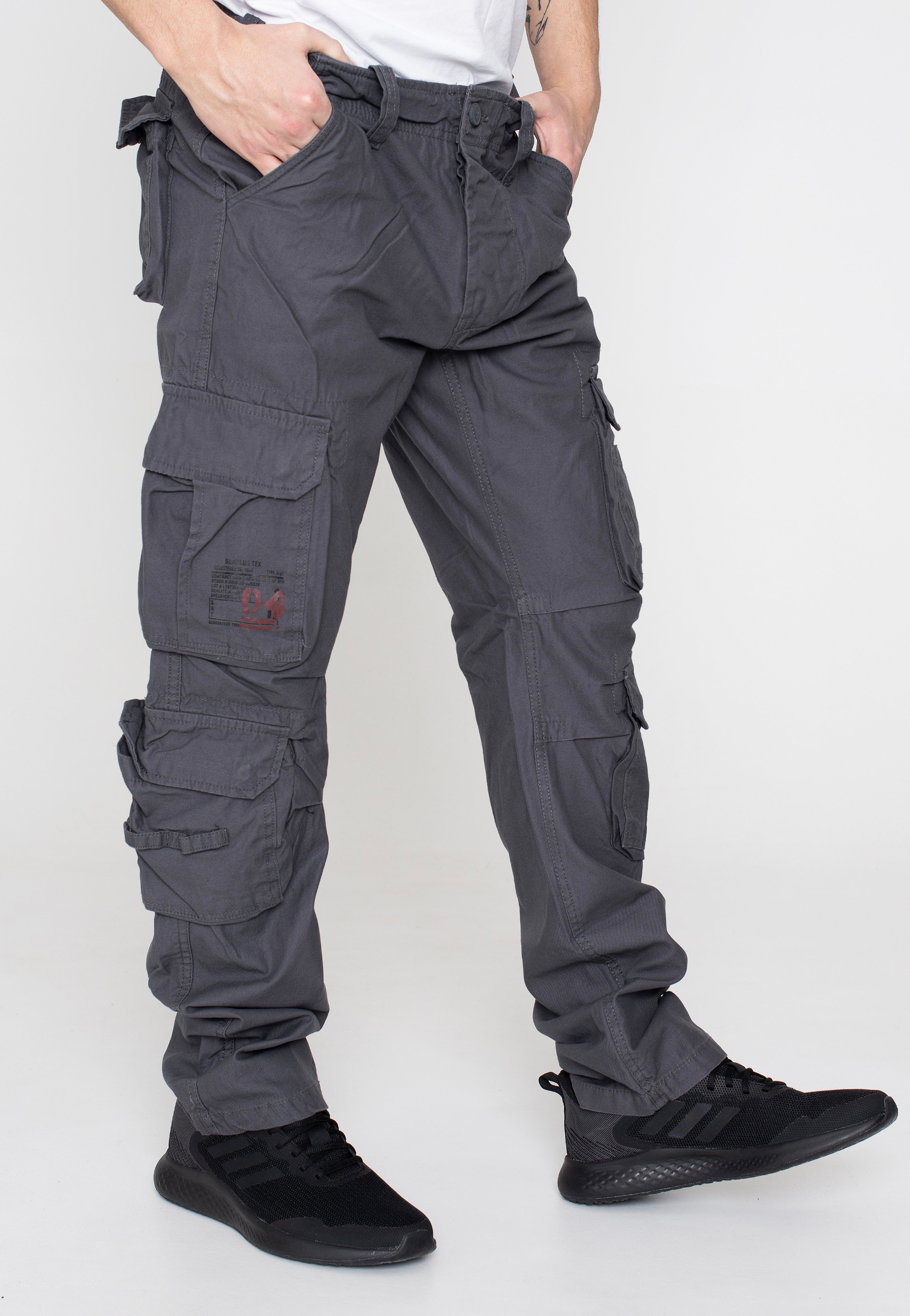 surplus-airborne-slimmy-pantalon-cargo-anthracite-slim-homme image 3