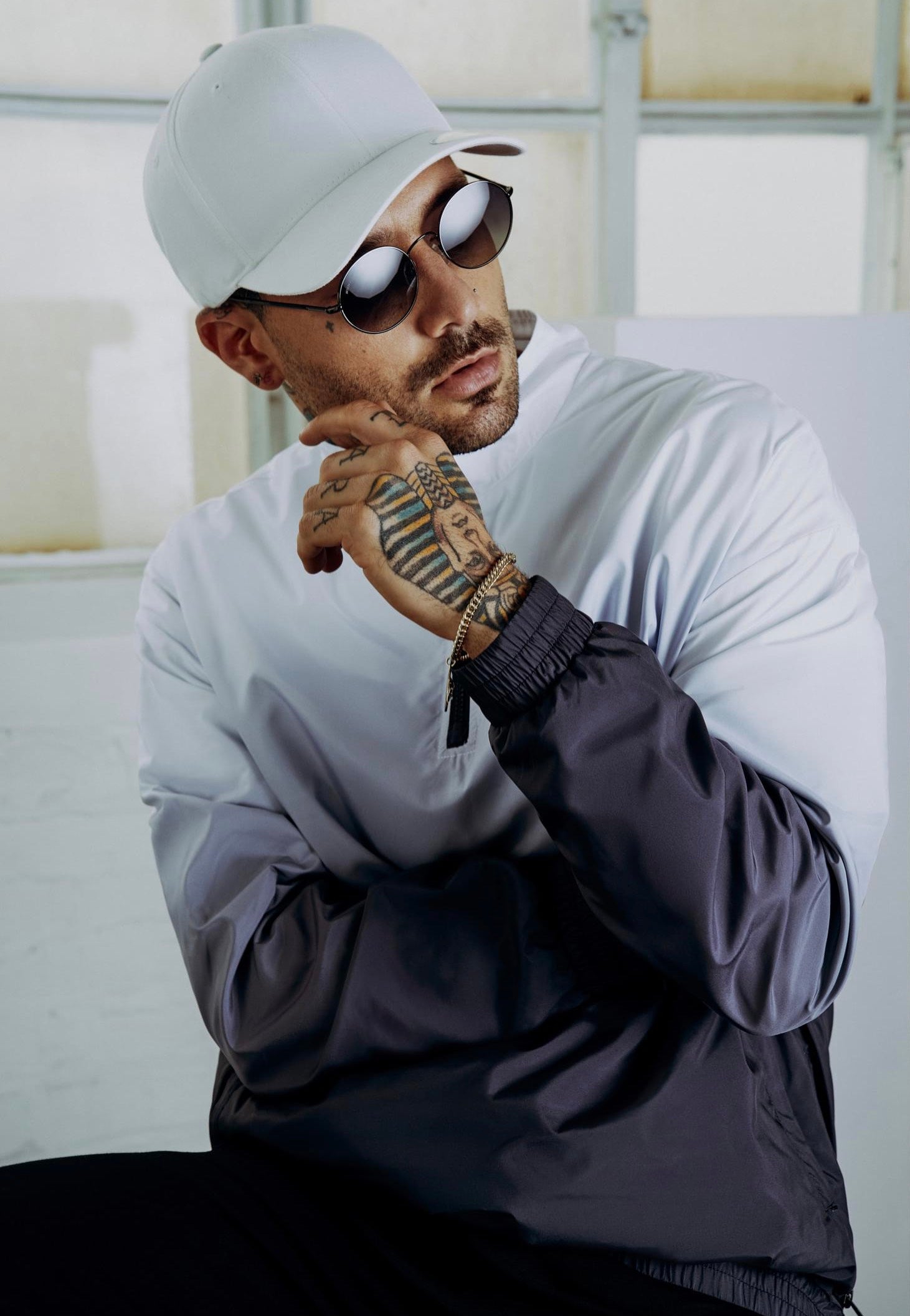 urban-classics-gradient-pull-over-veste-noir-blanc image 2