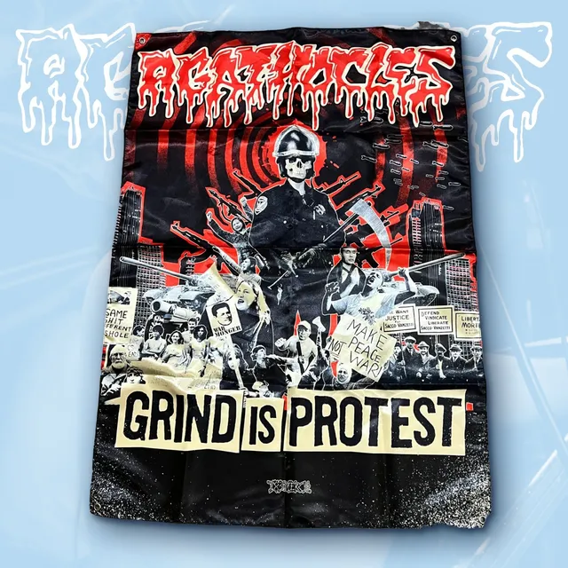 agathocles-grind-is-protest-drapeau-tissu-100x70-cm image 1