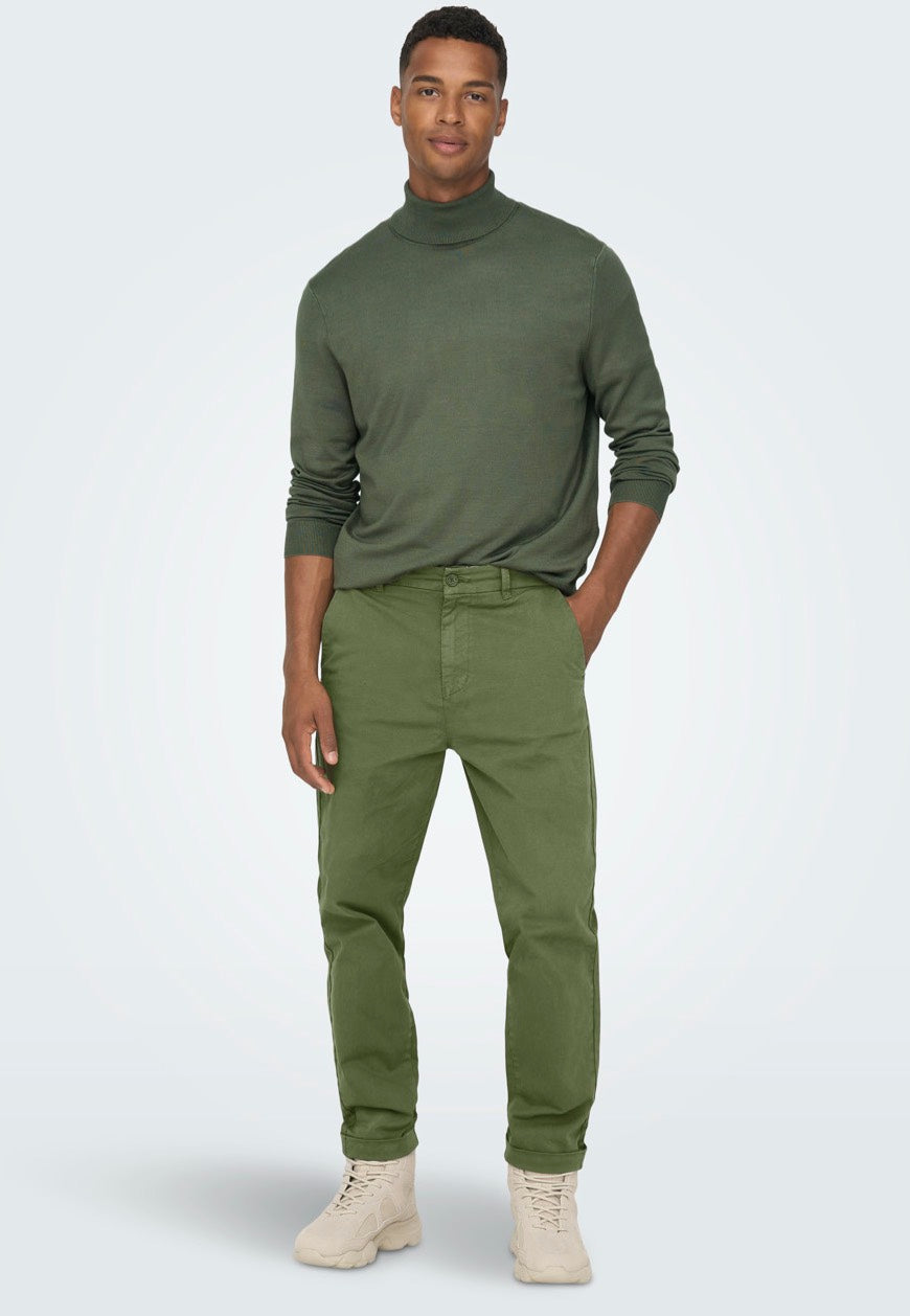 only-sons-kent-cropped-pantalon-chino-vert-moss image 3