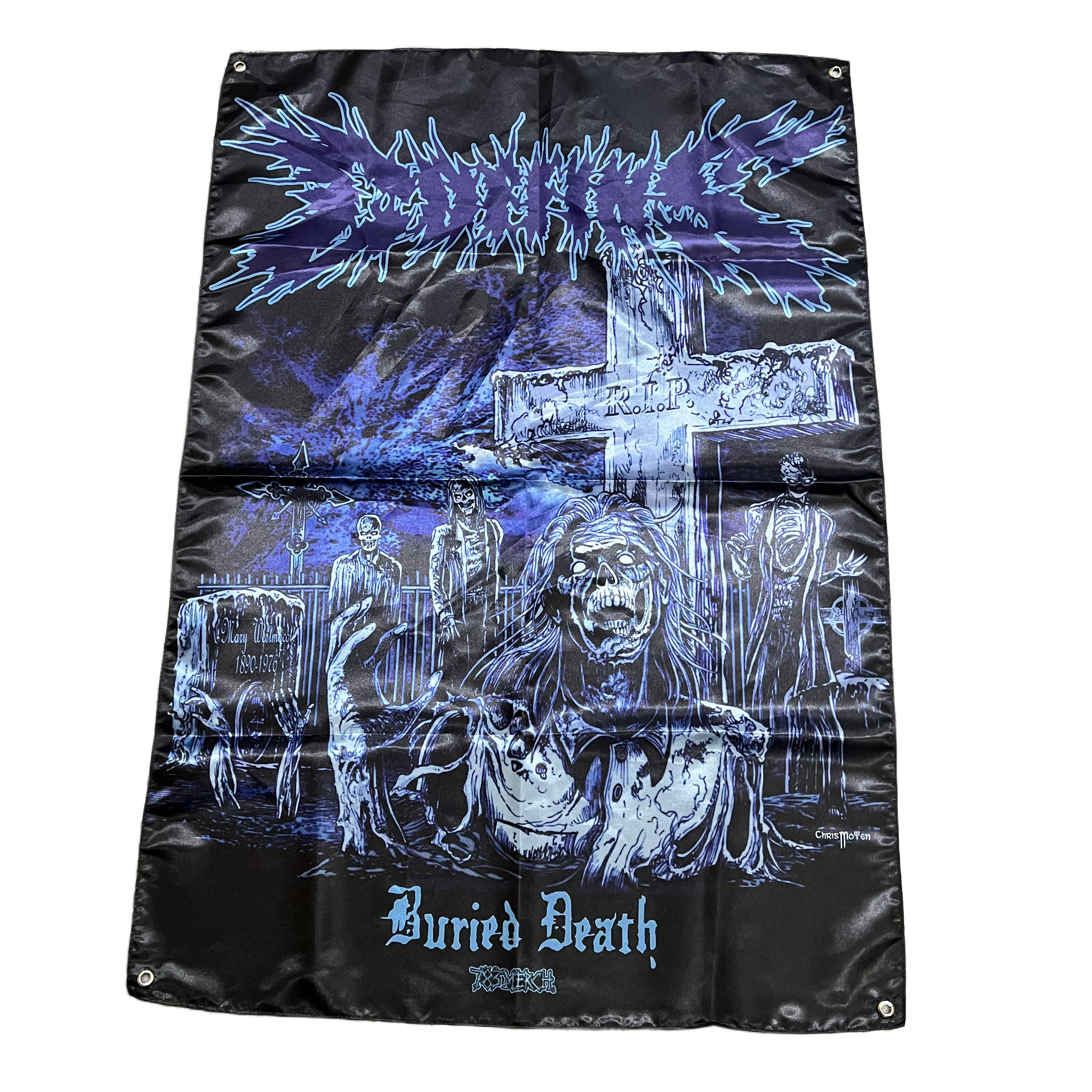 coffins-buried-death-wall-flag-textile-100x70-cm image 2