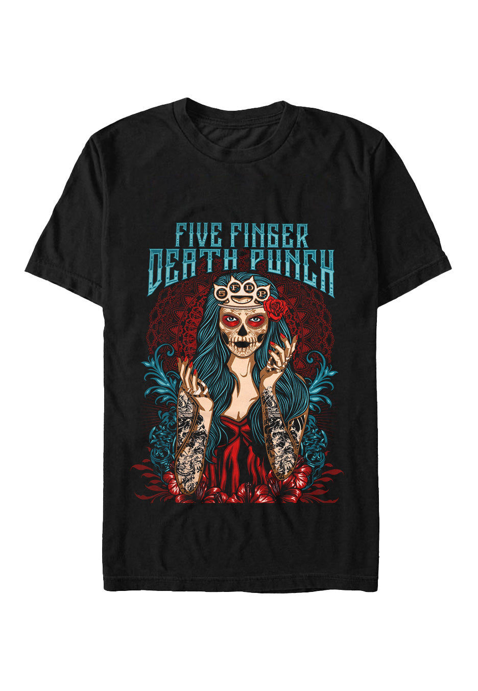 five-finger-death-punch-lady-muerta-t-shirt-noir-homme image 1
