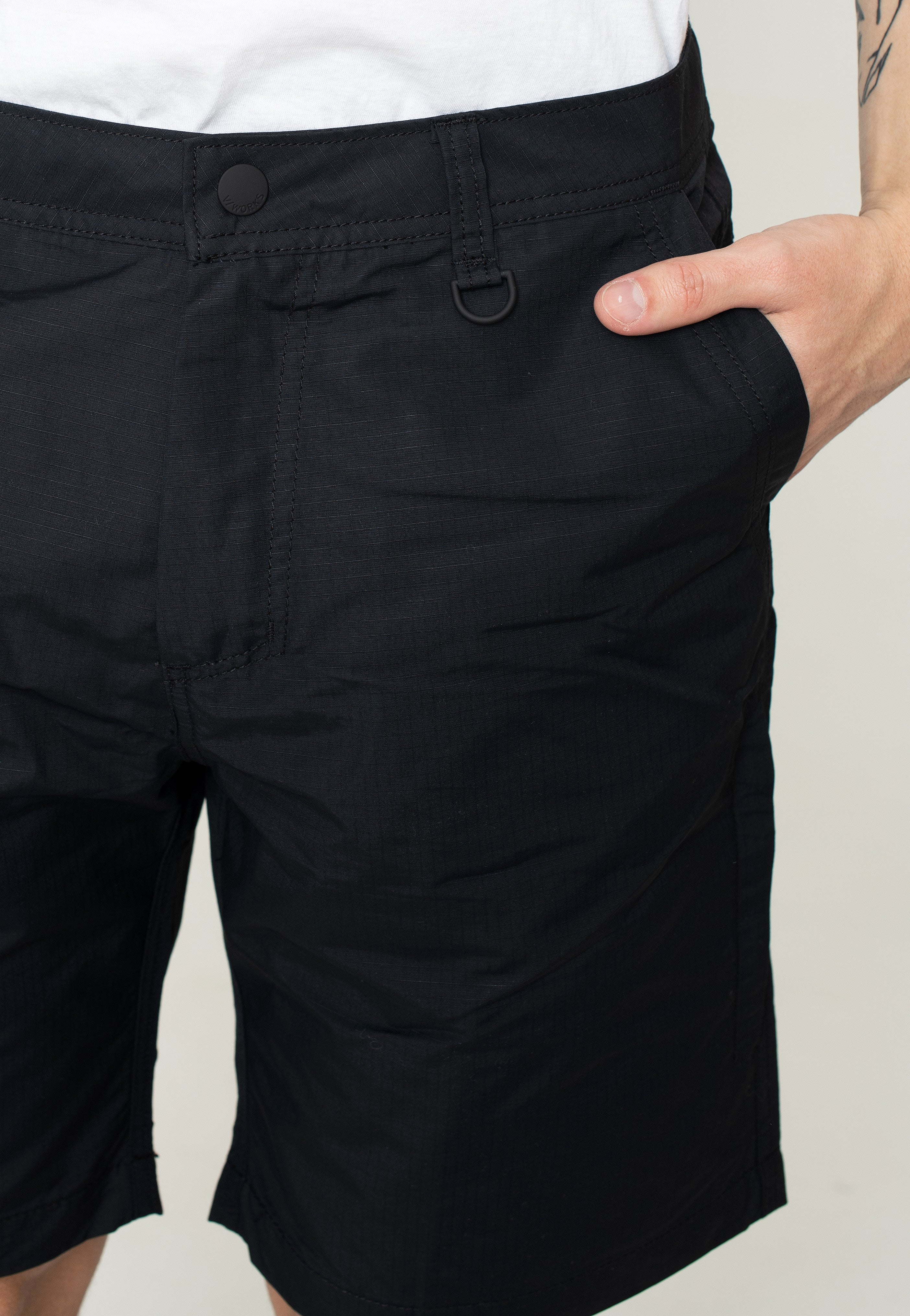 vintage-industries-angus-black-short-homme-noir-coton image 7