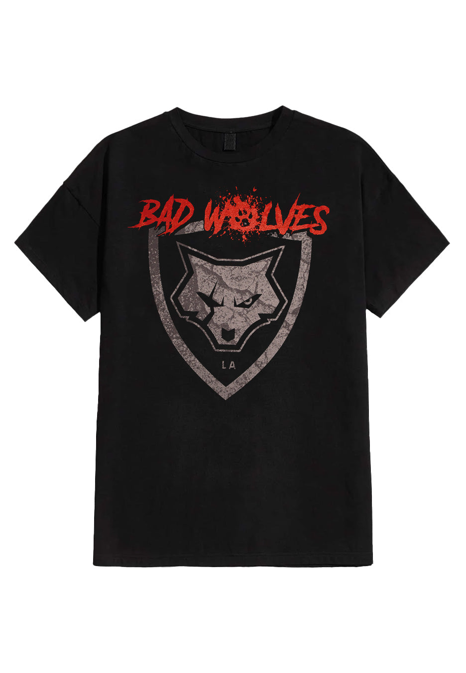 bad-wolves-paw-logo-shield-t-shirt-noir-homme-metalcore image 1