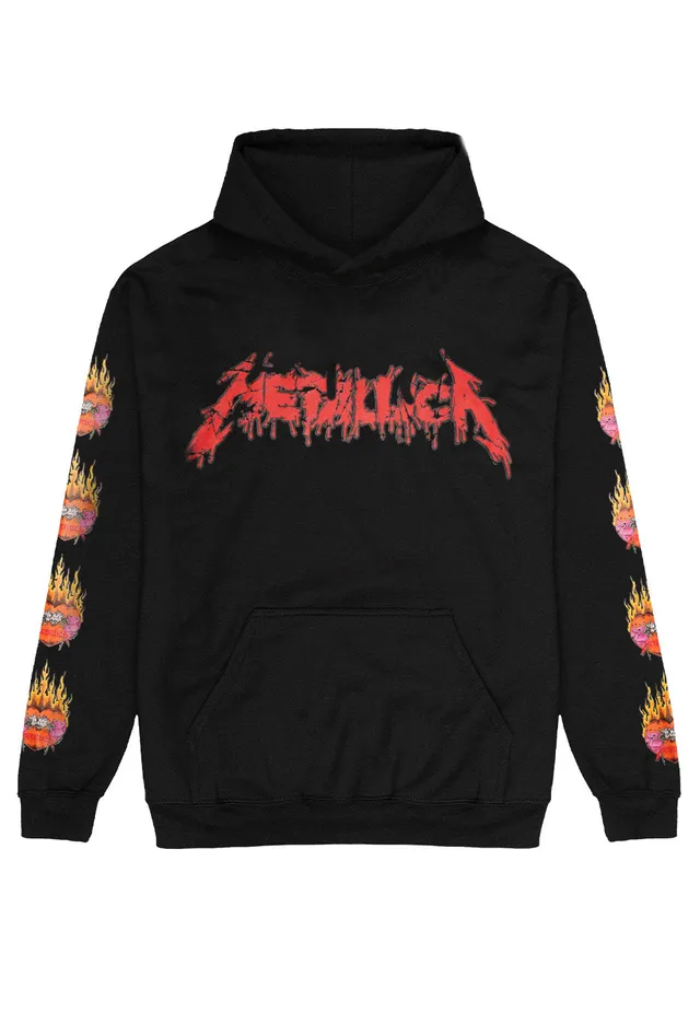 metallica-flower-skull-hoodie-sweat-noir-homme-m image 1