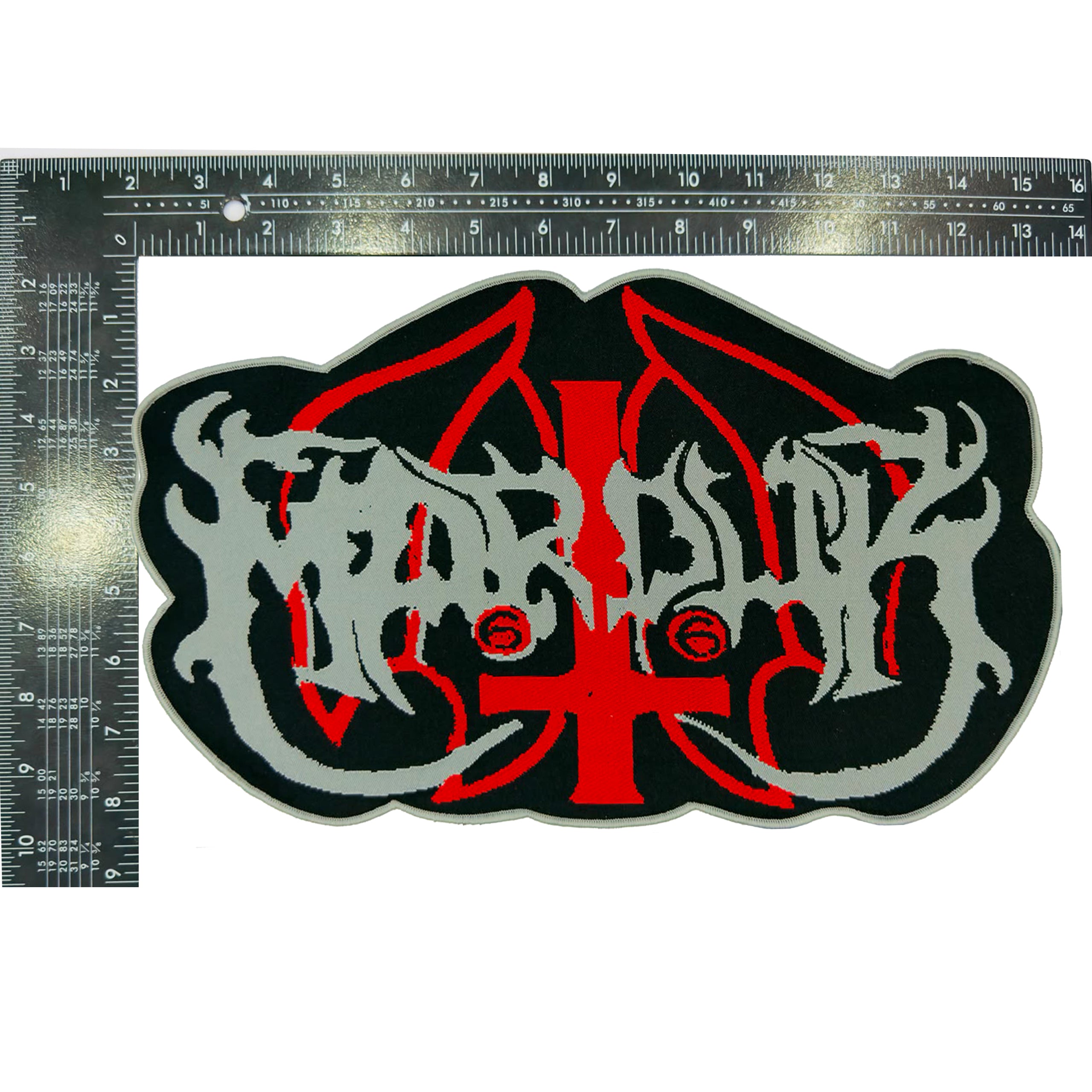 marduk-logo-cusson-tiss-oversized-bordure-grise-30-cm image 3