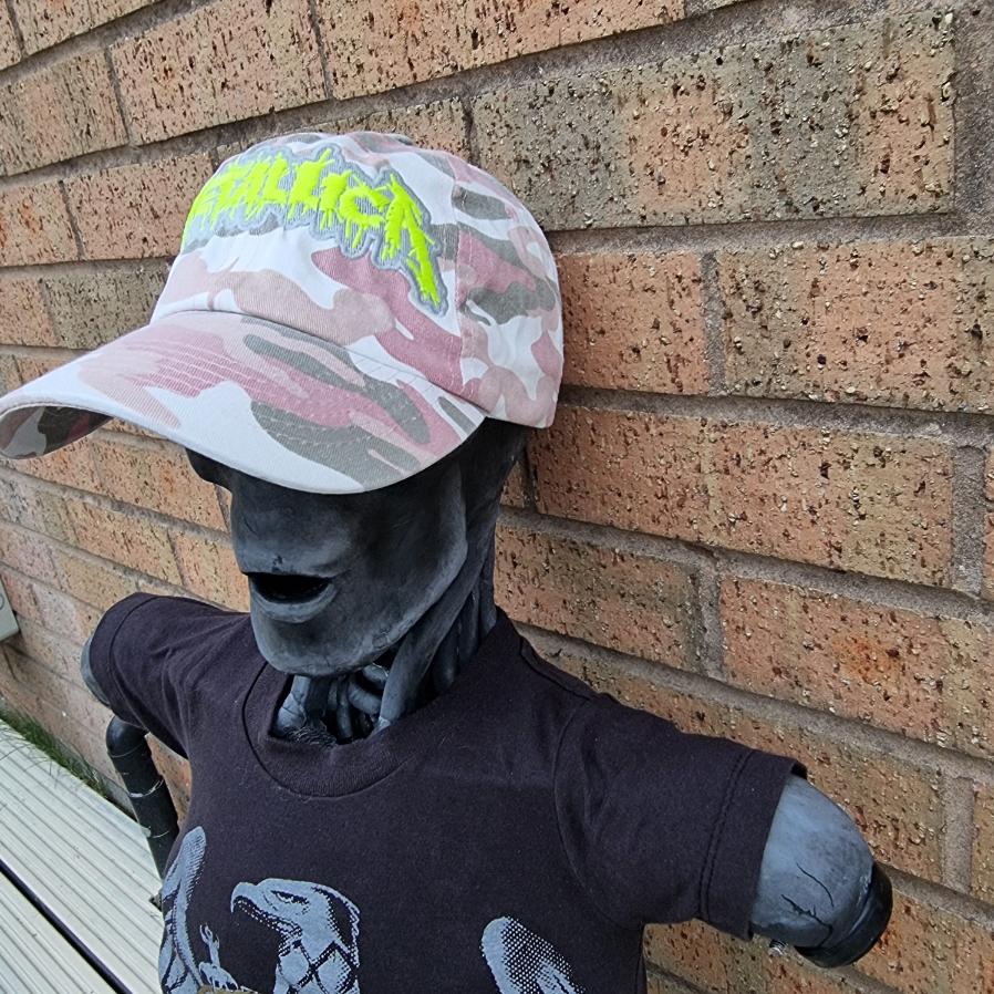 783punx-metallica-splatter-casquette-dad-cap-camo-rose-phosphorescent image 3