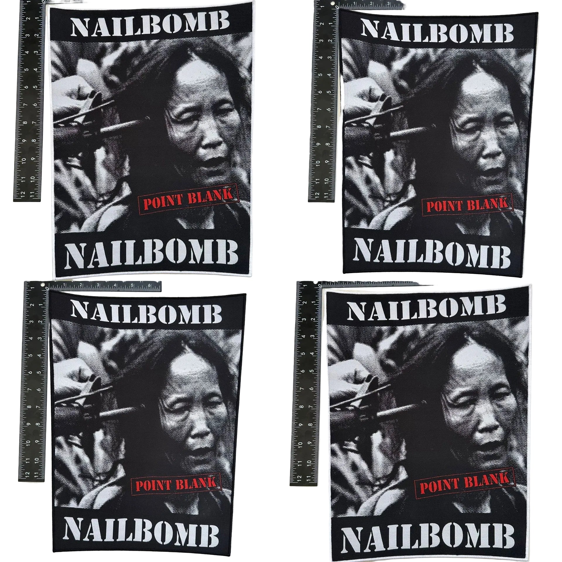 nailbomb-point-blank-backpatch-cusson-bordure-noire image 1