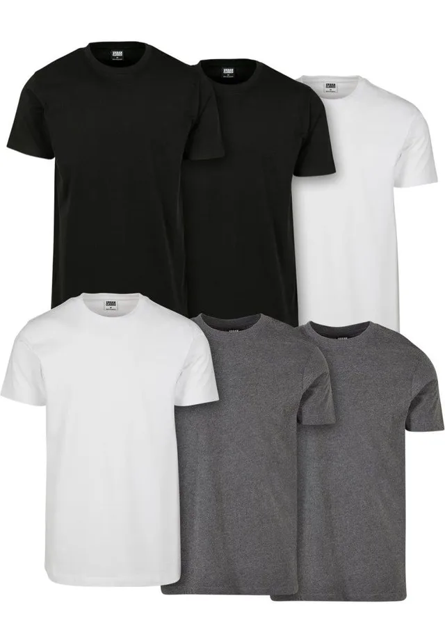 urban-classics-basic-pack-6-t-shirts-noir-blanc-gris image 1