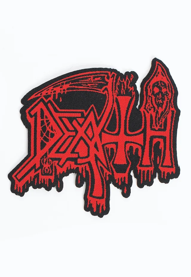 death-logo-cut-out-patch-noir-death-metal image 1