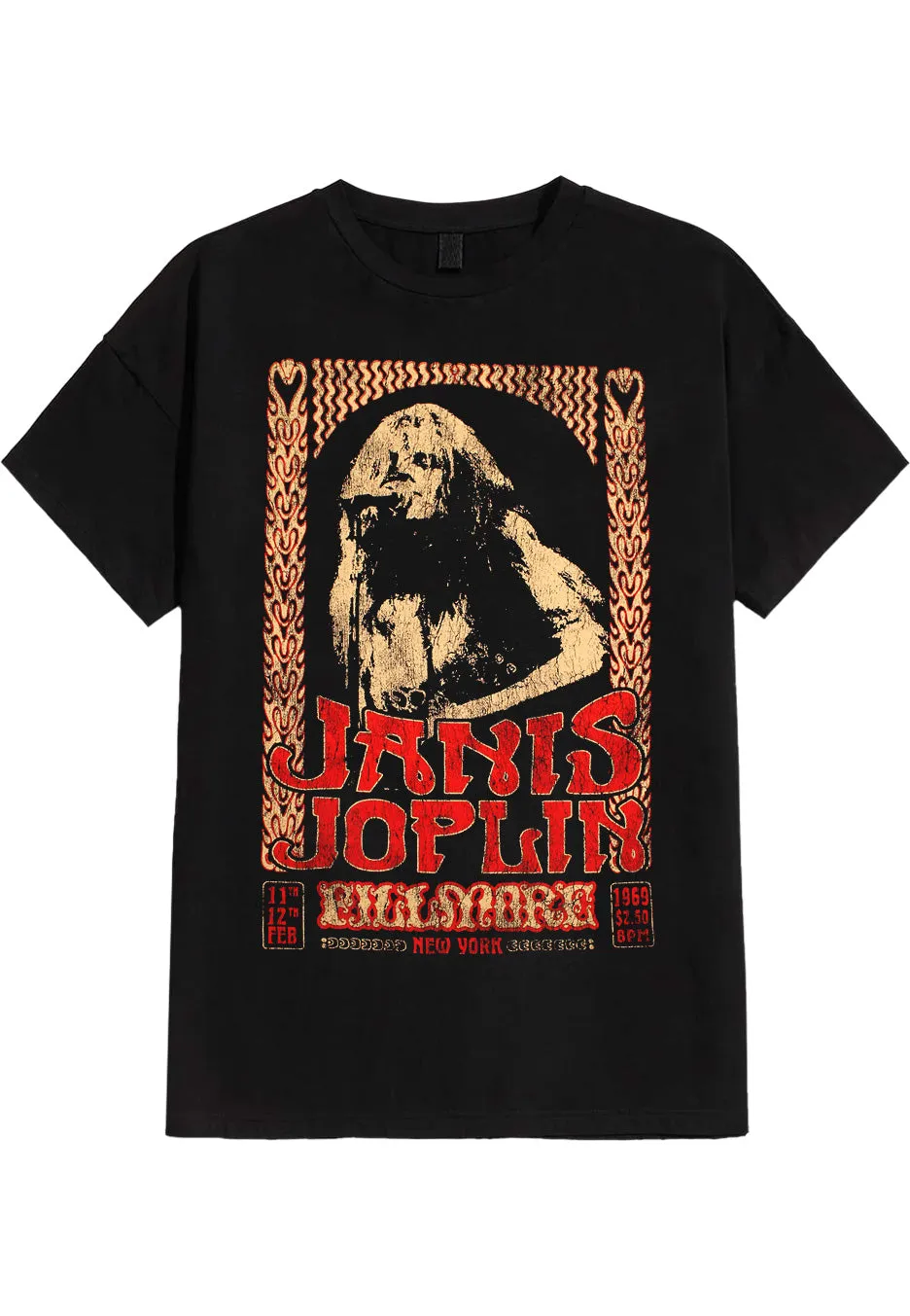 janis-joplin-vintage-poster-t-shirt-noir-rock-homme image 1