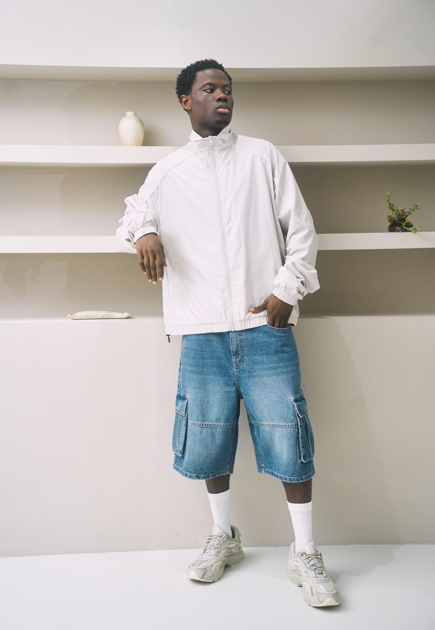 urban-classics-cargo-short-jean-bleu-clair-homme image 5