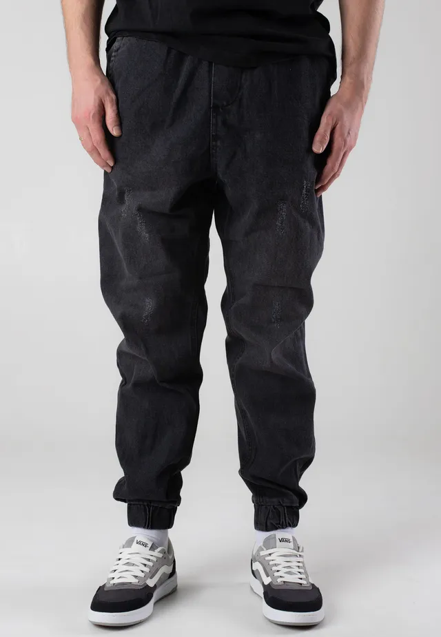 urban-classics-jogg-denim-black-washed-pantalon-jogger-noir image 1