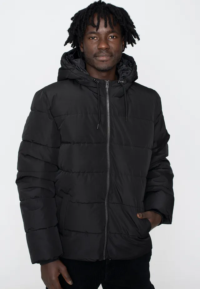 only-sons-melvin-life-quilt-hood-veste-noire-homme image 1