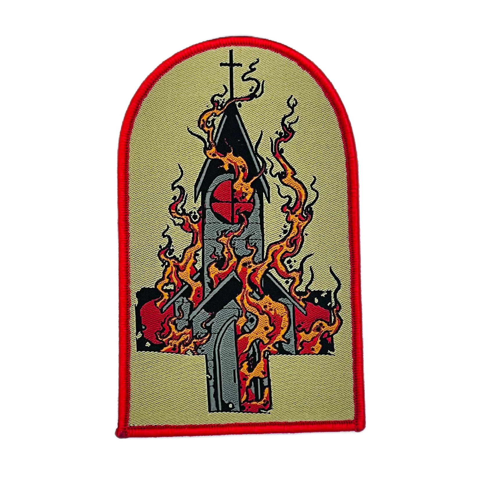 783punx-small-patch-burn-your-local-church-patch-tiss-bordure-noire image 6