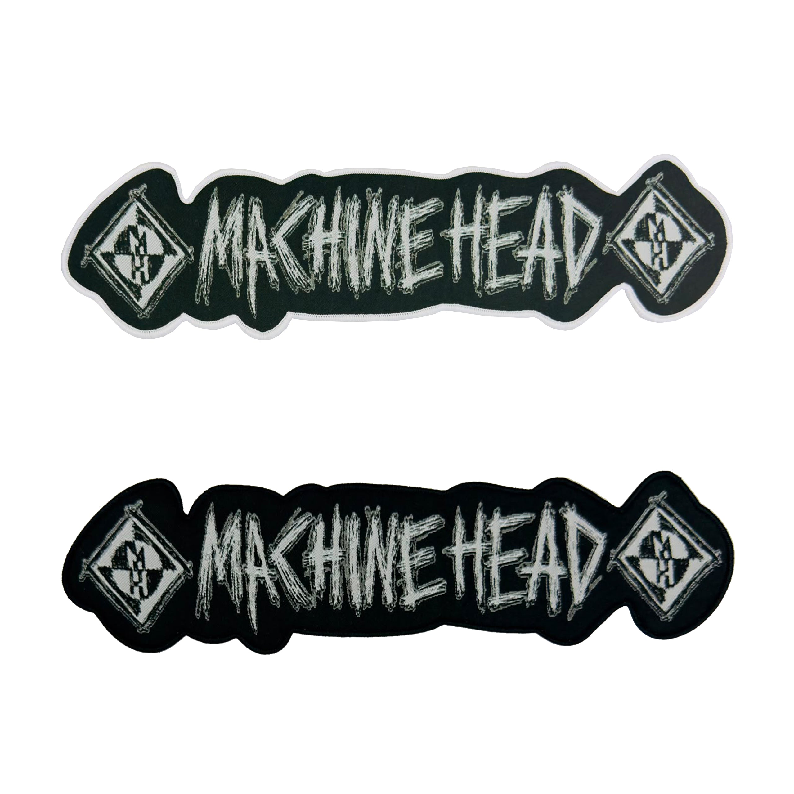 machine-head-logo-backpatch-tiss-30cm-bord-noir-ou-blanc image 1
