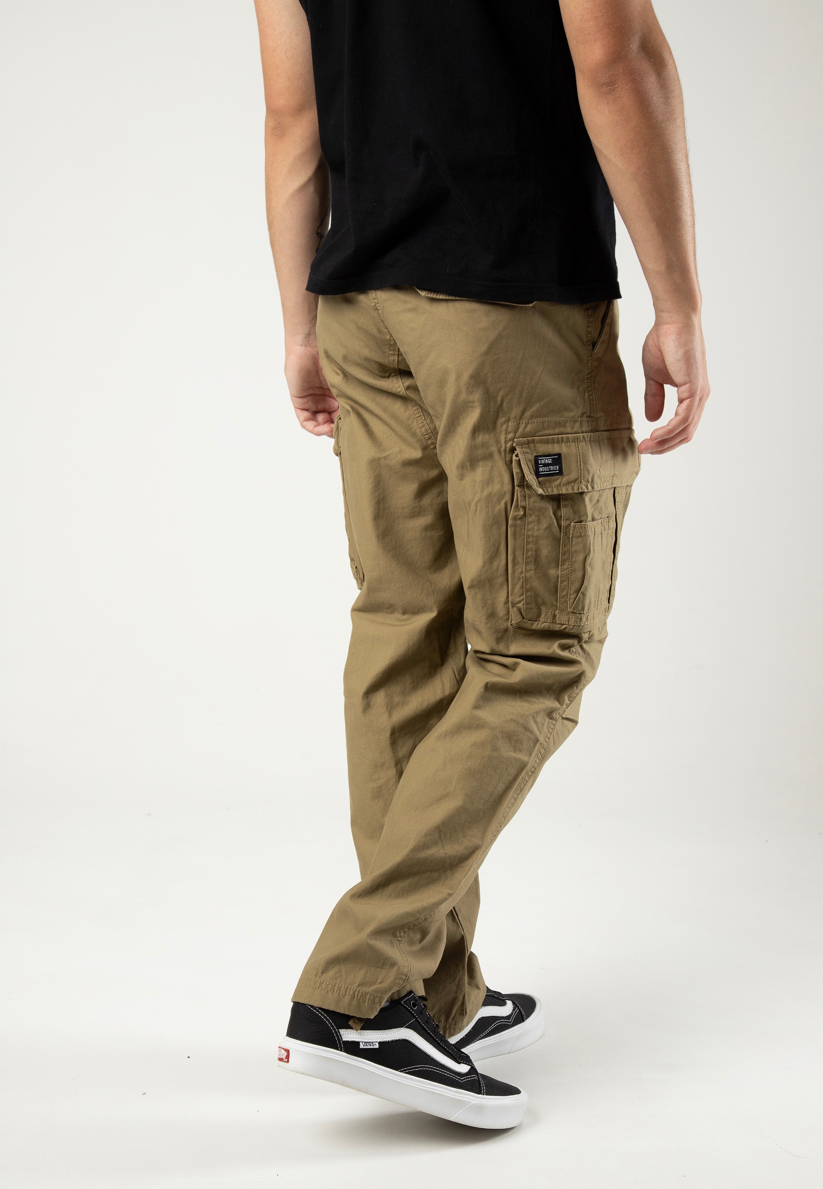 vintage-industries-reef-sand-pantalon-cargo-marron-taille-m image 7