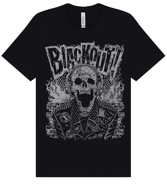 blackout-records-label-tee-t-shirt-taille-l-noir-vintage image 1
